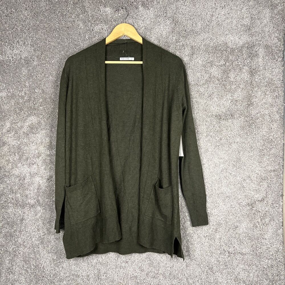 Pink Clover Sweater Womens XS Stitch Fix Cardigan Green Long Sleeve Open